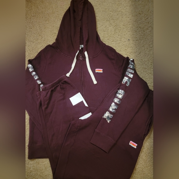 PINK Victoria's Secret Pants - PINK VS Large Bling Matching Hoodie and Joggers/Sweatpants Outfit